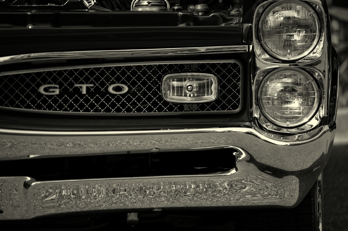 Black and white vintage car grille